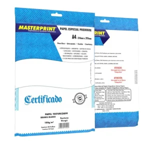 Papel A4 Verge Branco 120g 50 Folhas Masterprint