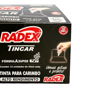 Tinta Para Almofada De Carimbo 40ml Radex Caixa Com 12 Unidades